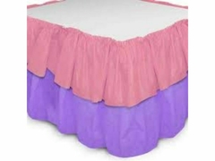 Saia Babado de Mesa Bicolor TNT Rosa com Lilás