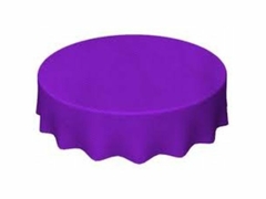 Toalha de Mesa Redonda de Tnt Roxo -1,28 cm 1 Unidade