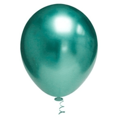 Balão Metálico 9'' 23cm - Verde - 25 unidades