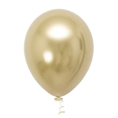 Balão Metálico 9'' 23cm - Dourado - 25 unidades