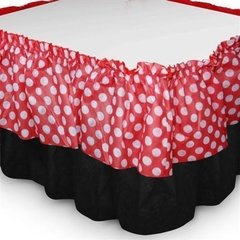 Saia Babado de Mesa Poá  TNT Vermelho e Preto