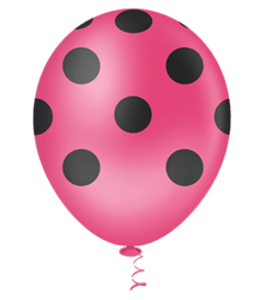 Balão de Bolinha 10'' - Pink com Preto -25 unidades