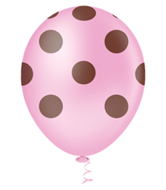 Balão de Bolinha 10'' -Rosa Baby com Marrom - 25 unidades