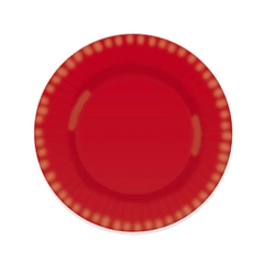 Prato Sobremesa Descartável 15 cm Vermelho  10 unidades