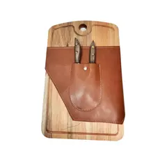 Set Asado Individual Tabla y Cubiertos 22x35cm - Ay Caramba Merchandising