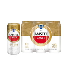 Amstel Lager Lata 473 ml Pack x6