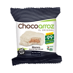 Chocoarroz Alfajor de Dulce de Leche con Baño de Repostería Blanco