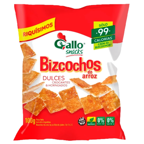 Gallo Snacks Bizcochos de Arroz Dulce