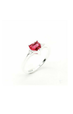 Anillo 19575-29825 Corazón con Piedra Fucsia