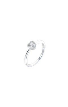 Anillo 36684-60009 Solitario con Cubic de Corazon Piedra Blanca