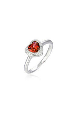 Anillo 9471-12830 Corazon con Circones rojo