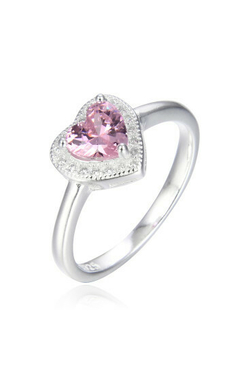 Anillo 9471-12833 Corazon con Circones rosa