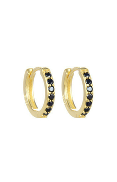 Argollas 2610-17485 con Circones Dorado con Negro