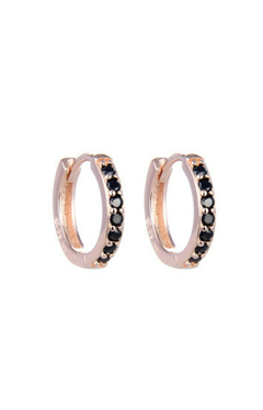 Argollas 2610-17488 con Circones Rose con Negro