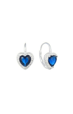 Aros 19852-30195 Corazon con Cubic y Circones Piedra Azul