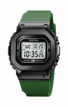 Reloj Tressa TR-234 Modelo Ginny Digital Dama Caucho Verde