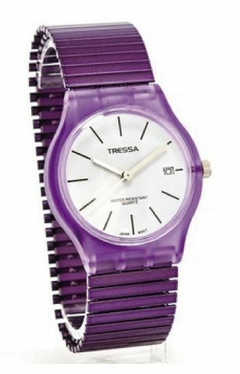 Reloj Tressa Katy Violeta TR-005 Para Dama Malla Metal Elastizada