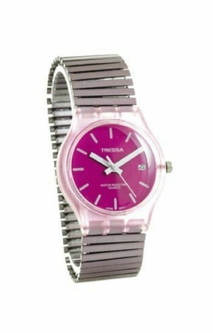 Reloj Tressa Katy fucsia TR-005 Para Dama Malla Metal Elastizada