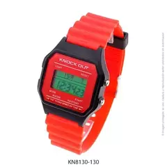 Reloj knock out 8130 vintage digital Rojo y negro