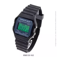 Reloj knock out 8130 vintage digital negro cuadrante azul