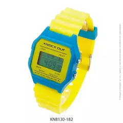 Reloj knock out 8130 vintage digital amarillo y azul