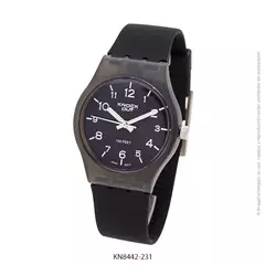 Reloj knock out malla de caucho de Dama KN8442 Negro números