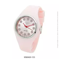 Reloj knock out malla de caucho de Dama KN8469 grande Rosa flores