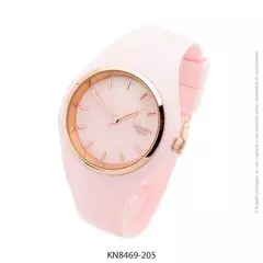 Reloj knock out malla de caucho de Dama KN8469 grande Rosa fondo nacar