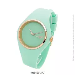 Reloj knock out malla de caucho de Dama KN8469 grande verde agua