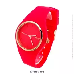 Reloj knock out malla de caucho de Dama KN8469 grande Rojo