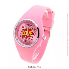 Reloj knock out malla de caucho de Dama KN8469 grande Rosa love