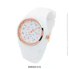 Reloj knock out malla de caucho de Dama KN8469 grande blanco