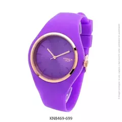 Reloj knock out malla de caucho de Dama KN8469 grande Violeta