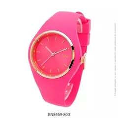 Reloj knock out malla de caucho de Dama KN8469 grande fucsia con indicadores