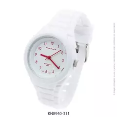 Reloj knock out malla de caucho de Dama KN8940 Blanco