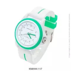 Reloj knock out malla de caucho de Dama KN8944 blanco y verde