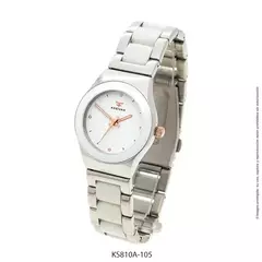 Reloj Kosiuko Dama de Acero Plateado KS810A detalles Rose