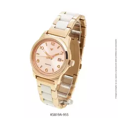 Reloj Kosiuko Dama de Acero Rose y plástico blanco KS819A