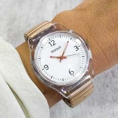 Reloj Blaquè BQ192RB Malla Elastizada Rosè Cuadrante Blanco