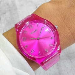 Reloj Blaquè BQ195F Malla Plàstica Fucsia con Glitter para dama