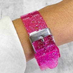 Reloj Blaquè BQ195F Malla Plàstica Fucsia con Glitter para dama - comprar online