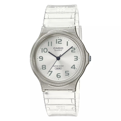 Reloj Casio MQ24S-7B malla de caucho transparente Unisex WR en internet