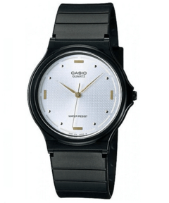 Reloj Casio MQ76-7A1 malla de caucho negro fondo blanco Unisex WR - comprar online