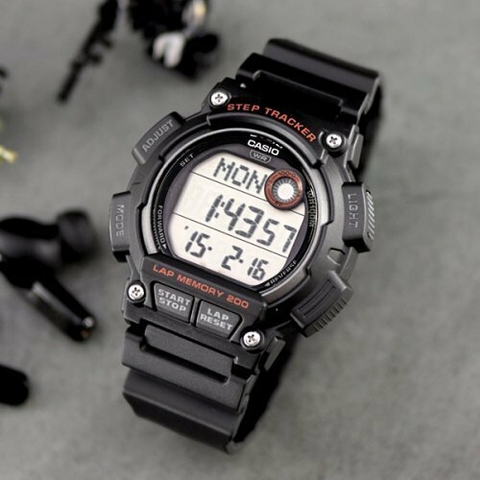 Reloj Casio W-735H-8A2 CA-068 digital malla de resina gris sumergible para  Hombre