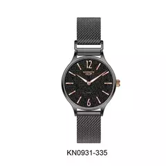 Reloj Knock Out KN0931-335 malla de metal tejido negro para dama