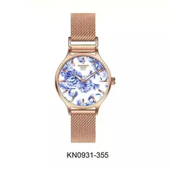 Reloj Knock Out KN0931-355 malla de metal tejido Rose para dama