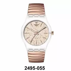 Reloj Knock Out KN2495-055 malla elastizable para dama rosè con glitter 42MM