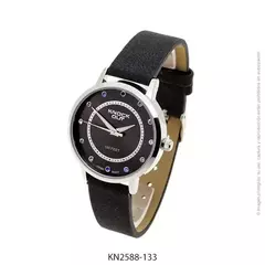 Reloj Knock Out KN2588-133 malla de cuero para dama negro