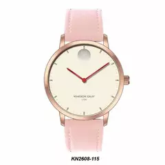 Reloj Knock Out KN2608-115 malla de cuero para dama rosa