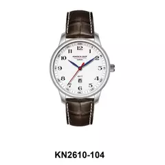 Reloj Knock Out KN2610-104 malla de cuero para dama marrón con calendario